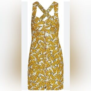 Farm Rio White Spotted Banana Linen Mini Dress Size XS